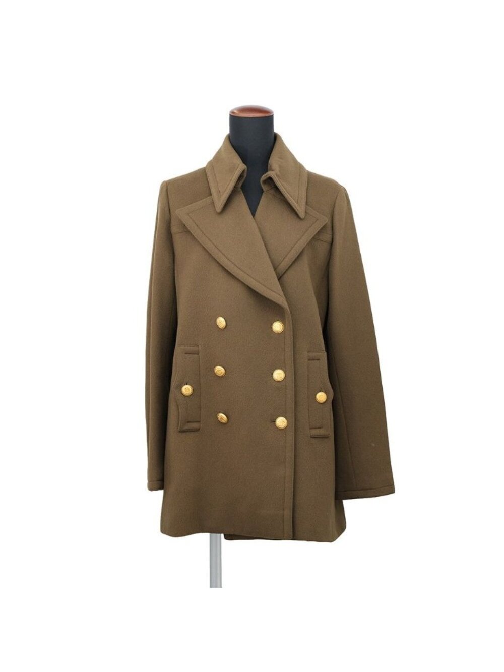 Chanel Coat Pea Coco Buttons Half Vintage 40
